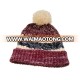 Colorful pompom fashion acrylic knitting beanie hats